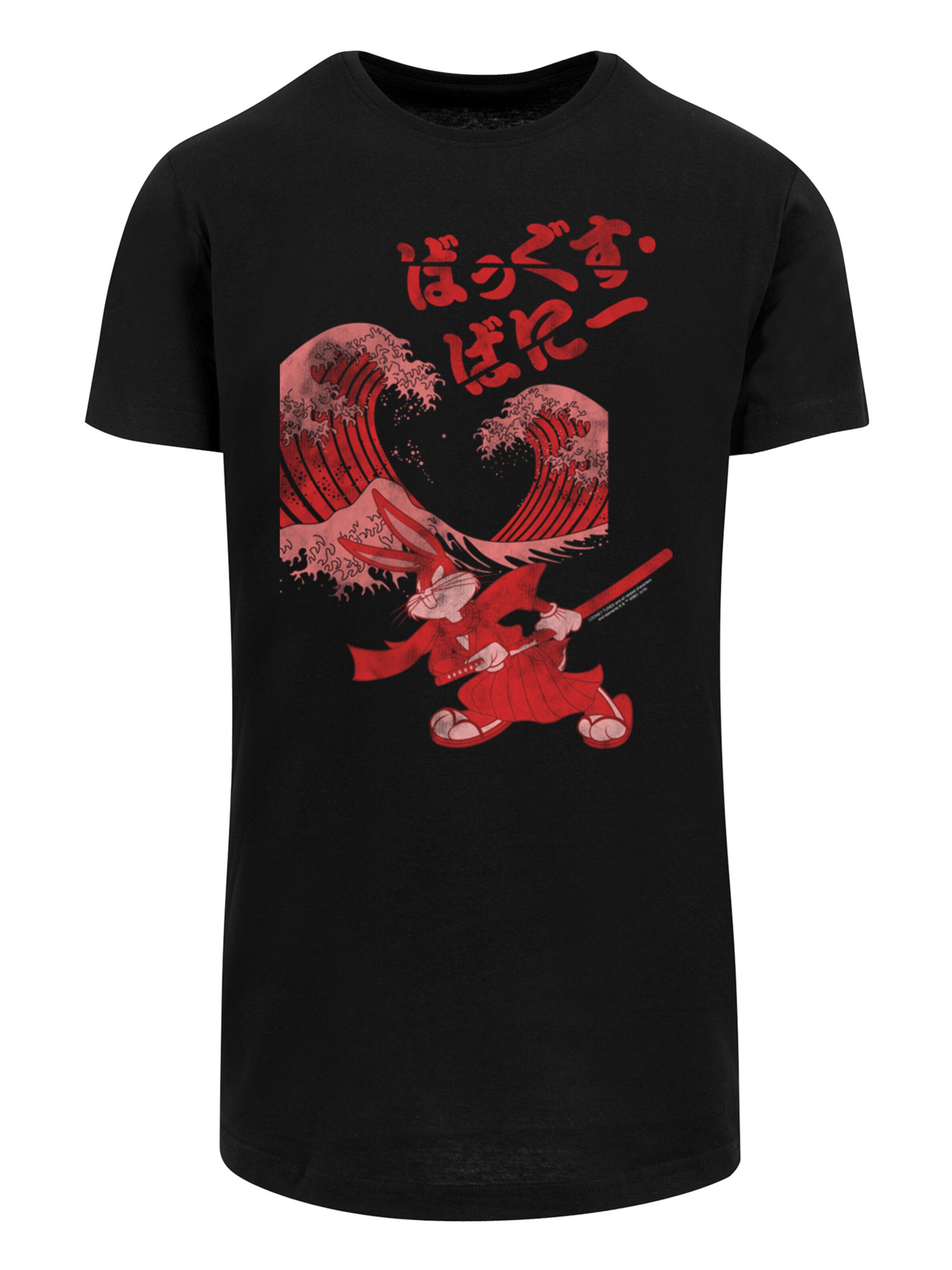 F4NT4STIC Shirt 'Bugs Bunny Shogun' in Black: front