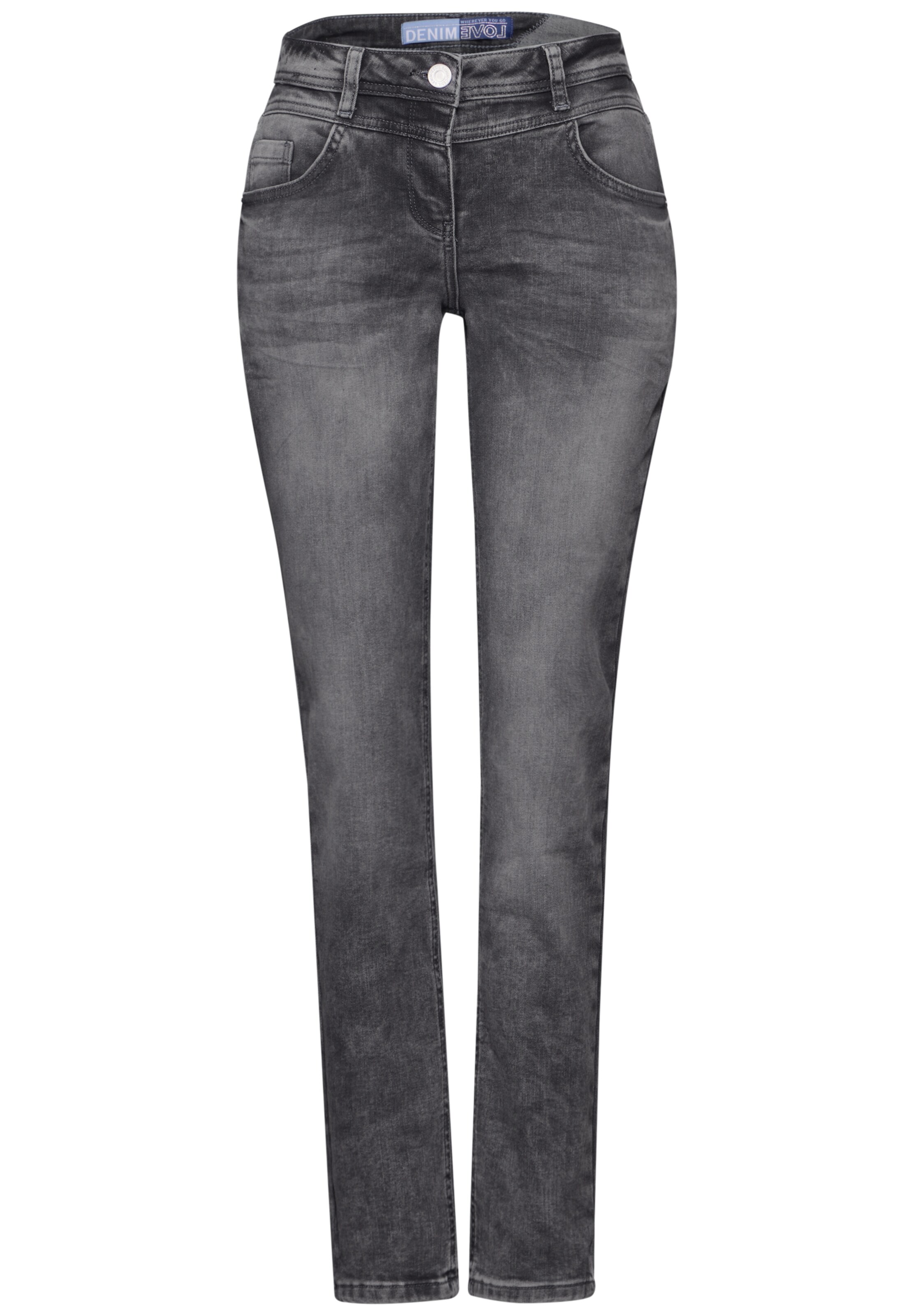 CECIL Slimfit Jeans in Schwarz: Vorderseite