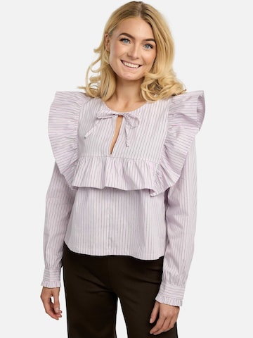 Liberte Essentiel Shirt ' HEATHER-LS-TIE ' in Pink: Vorderseite