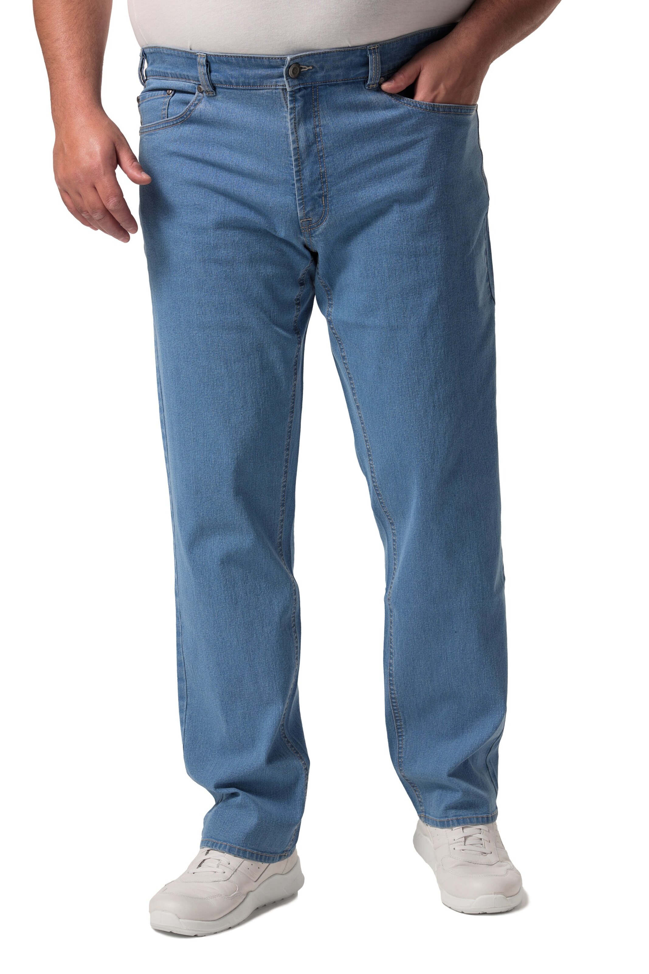 Men Plus Regular Jeans in Blauw: voorkant