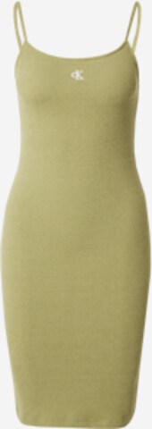 Calvin Klein Jeans Úpletové šaty – zelená: přední strana