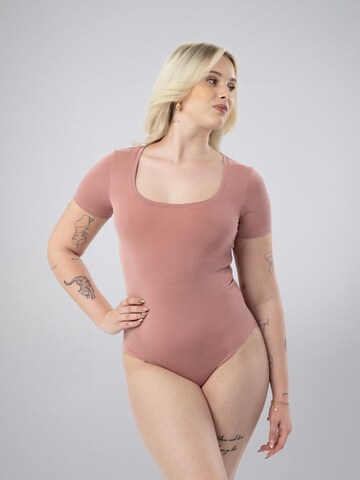 LEAFLETIC - Body 'Leafletic Women’s Short Sleeve U-Neck Bodysuit' en rosa