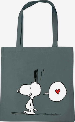 LOGOSHIRT Shopper 'Peanuts - Snoopy in Love' in Grey: front