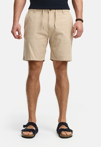 INDICODE JEANS Regular Trousers 'Erwil' in Beige: front