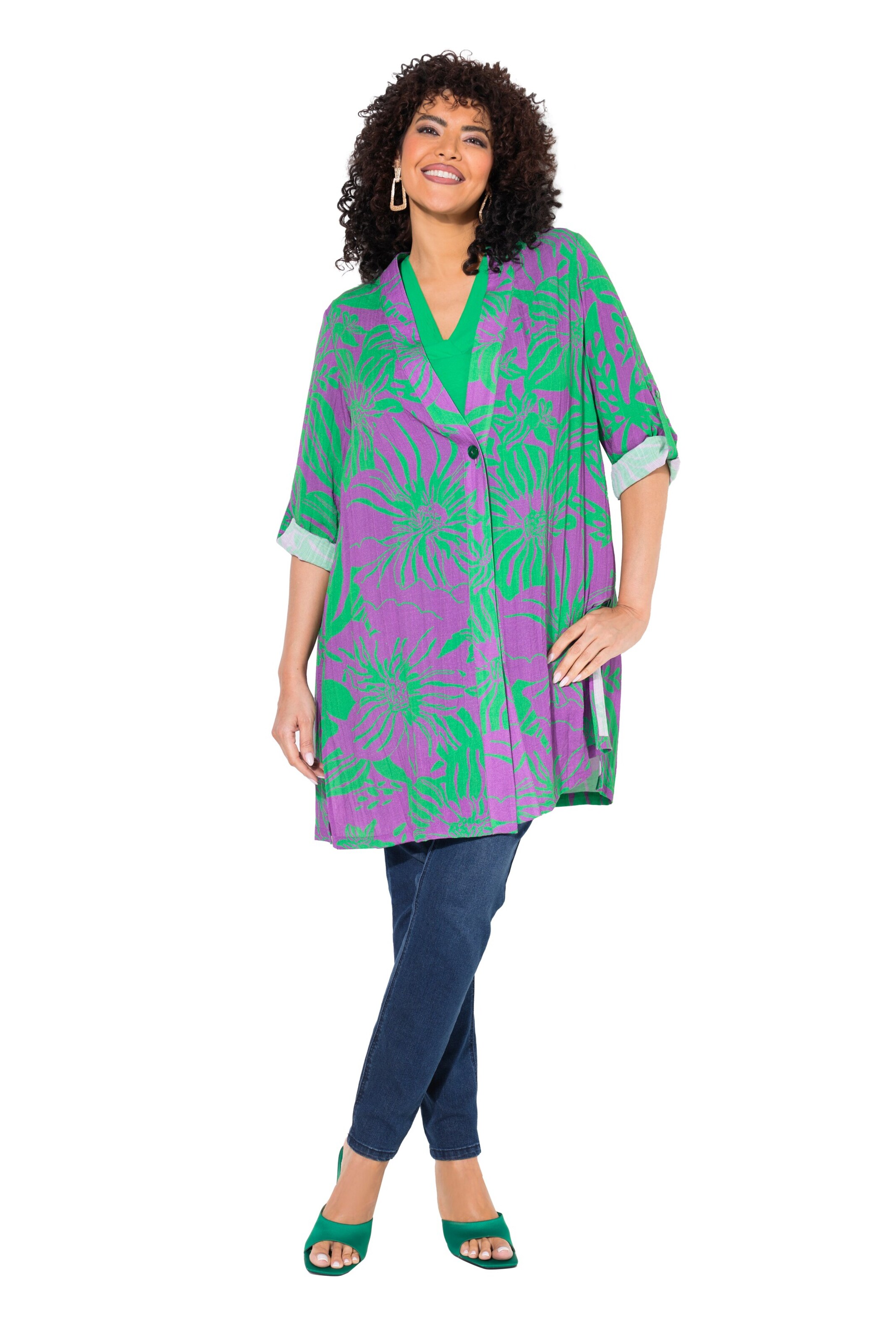 Ulla Popken Jacke in Grün: Vorderseite