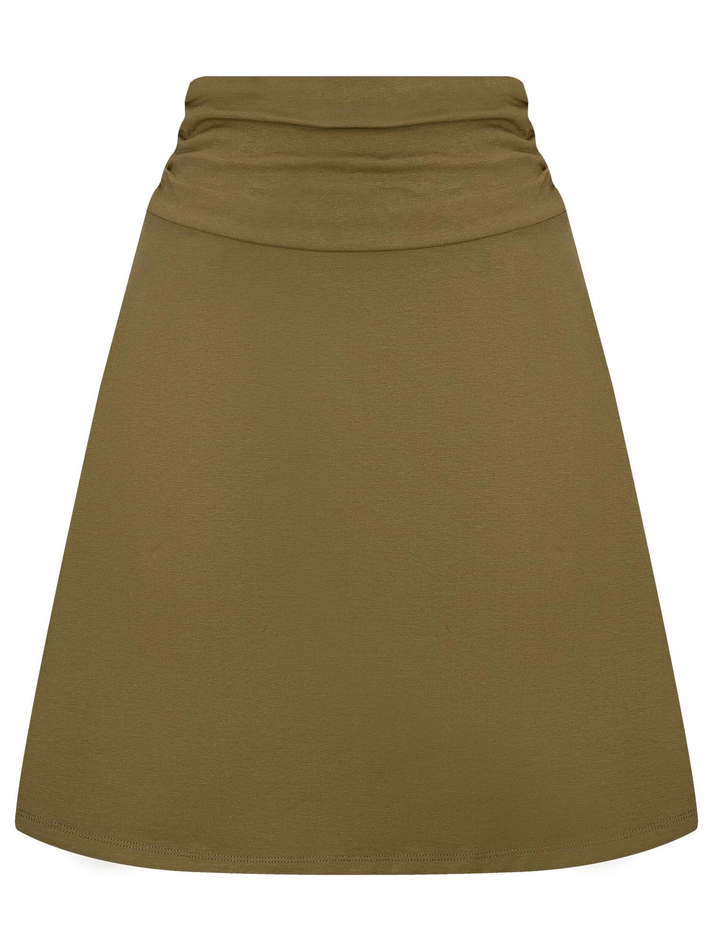 Leela COTTON Skirt 'Damen Bio-Baumwoll Rock A-Linie' in Green: front