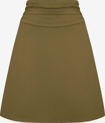 Leela COTTON Rock 'Damen Bio-Baumwoll Rock A-Linie' in Grün: Vorderseite