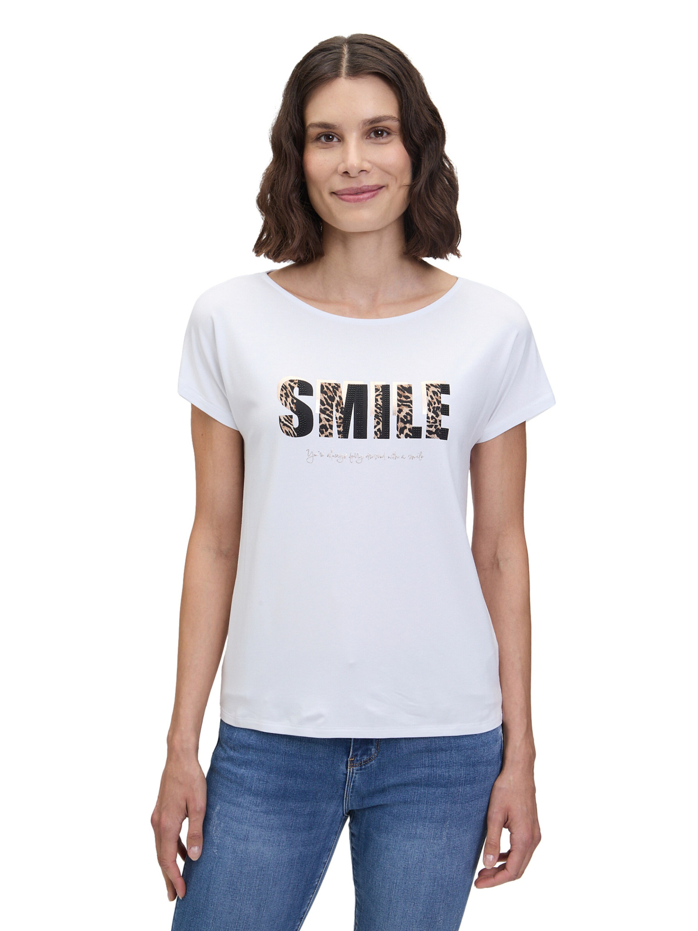 Betty Barclay Basic Shirt mit Placement in Weiß: Vorderseite