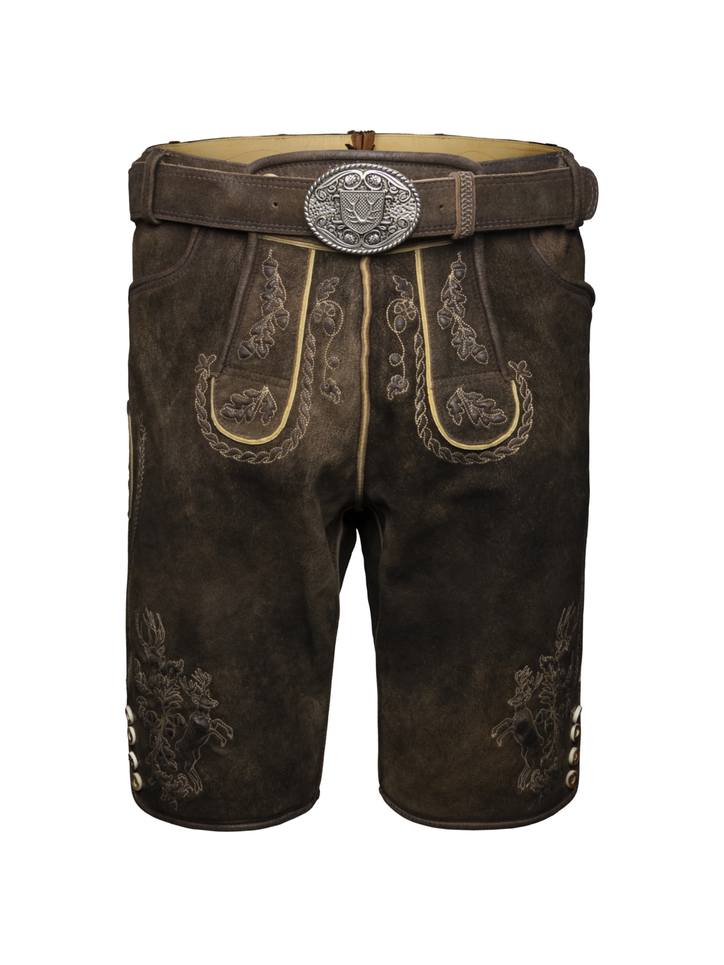 Krüger Buam Regular Traditional pants 'Theodor' in Brown: front