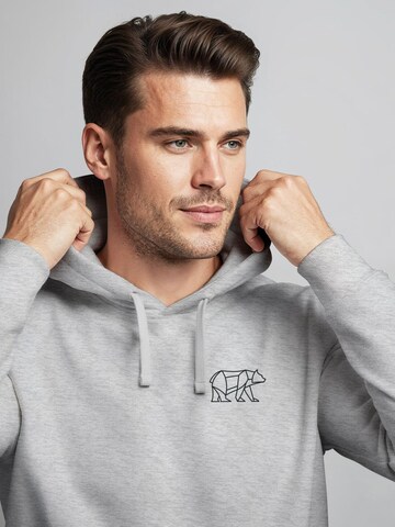 Neverless Sweatshirt 'Bär Lineart Polygon' in Grey