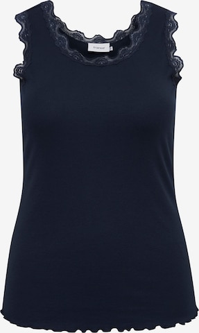 Fransa Curve Top in Blue: front