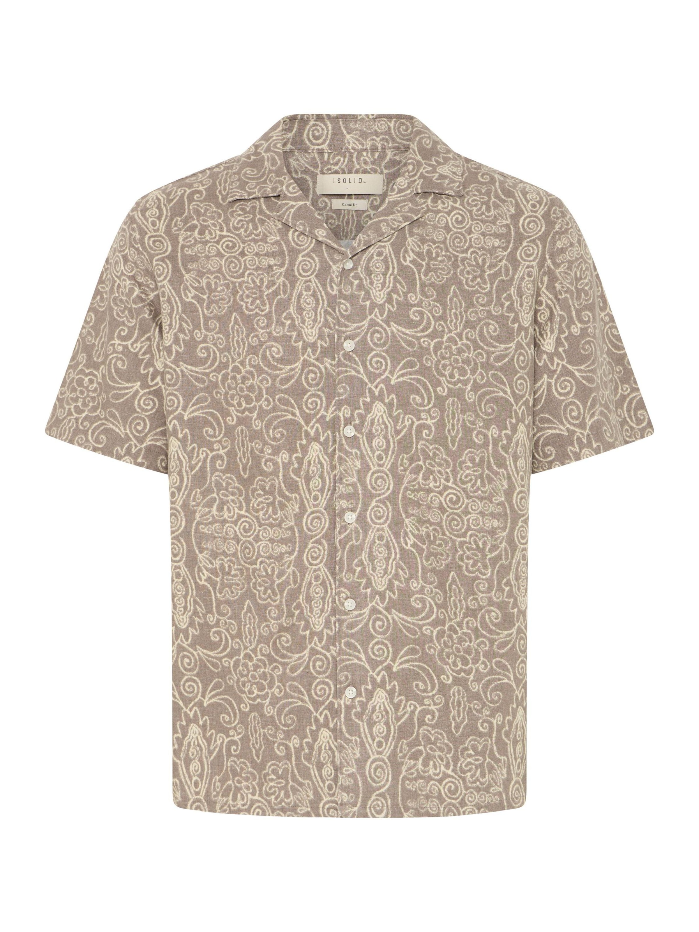 !Solid Comfort fit Button Up Shirt ' SDUtkolt ' in Beige: front