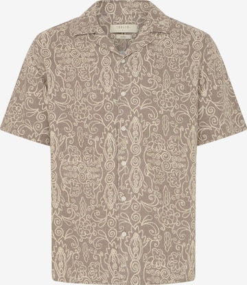 !Solid Button Up Shirt ' SDUtkolt ' in Beige: front