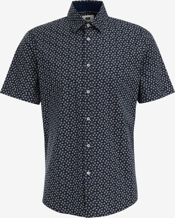 WE Fashion Slim fit Button Up Shirt in Blue: front
