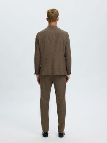 SELECTED Slimfit Hose 'SLHReed' in Braun