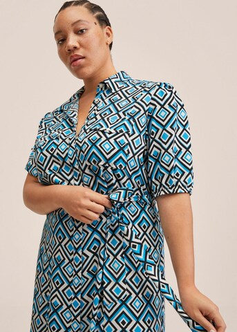 MANGO Shirt Dress 'cubana' in Blue