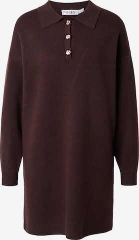 PIECES Плетена рокля 'PCJASSY' в кафяво: отпред