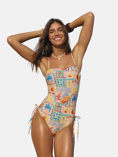 Friends Like These Badeanzug in blau / gelb / rot, Produktansicht