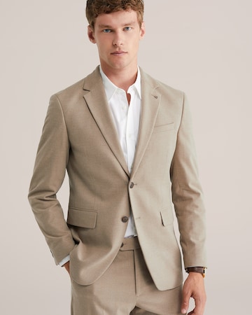 WE Fashion Přiléhavý střih Sako – béžová: přední strana