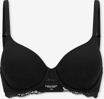 SCHIESSER BH ' Unique Cotton ' in Zwart: voorkant