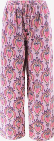 AIKI KEYLOOK Wide leg Broek 'Likeilove' in Roze: voorkant