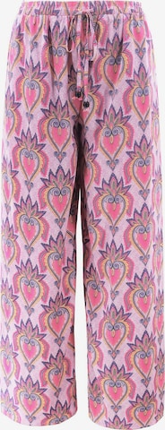 AIKI KEYLOOK Wide leg Trousers 'Likeilove' in Pink: front