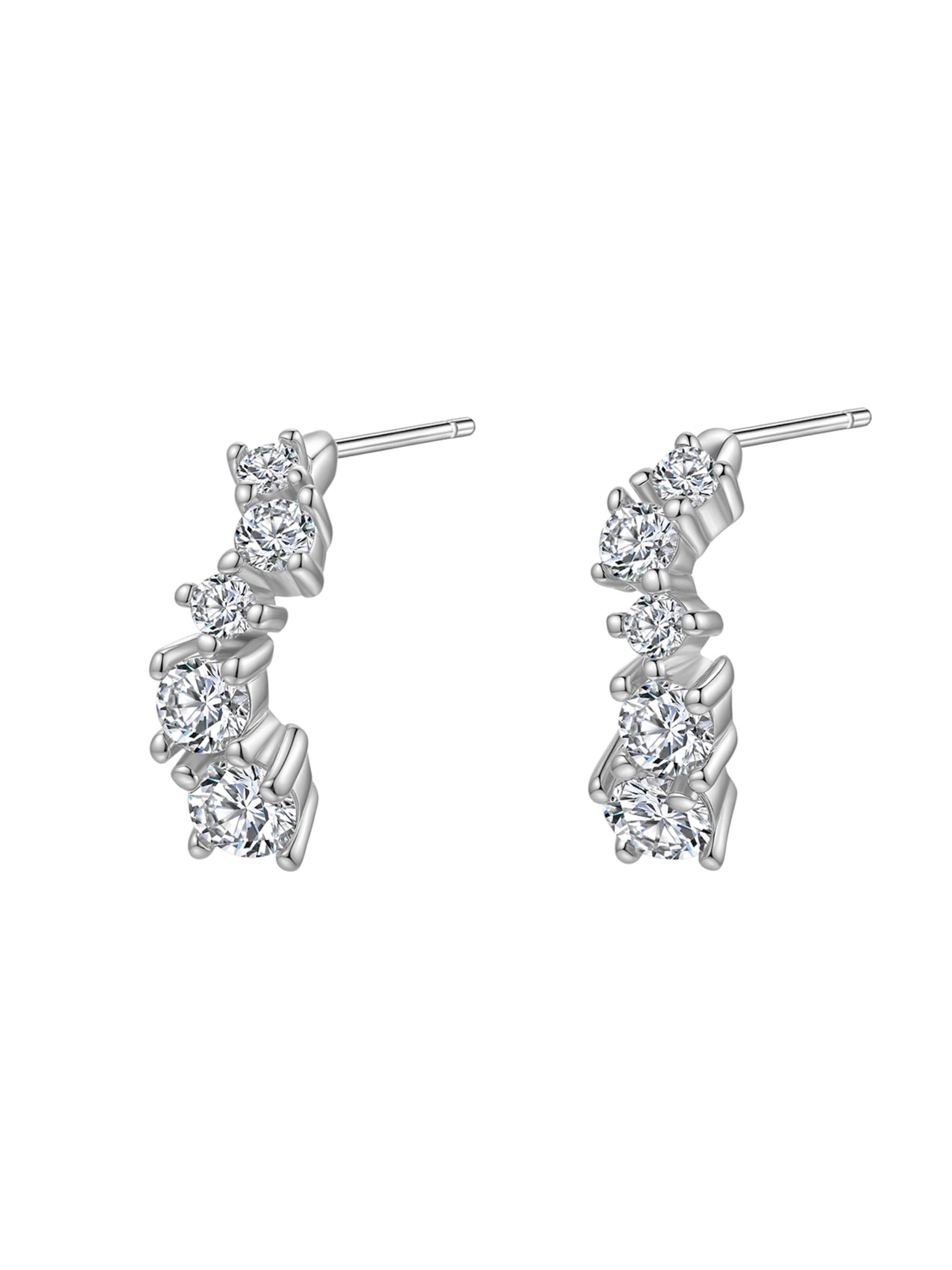 Hey Happiness Ohrringe 'Celestial Sparkle'‌‌‌ in Silber: Vorderseite