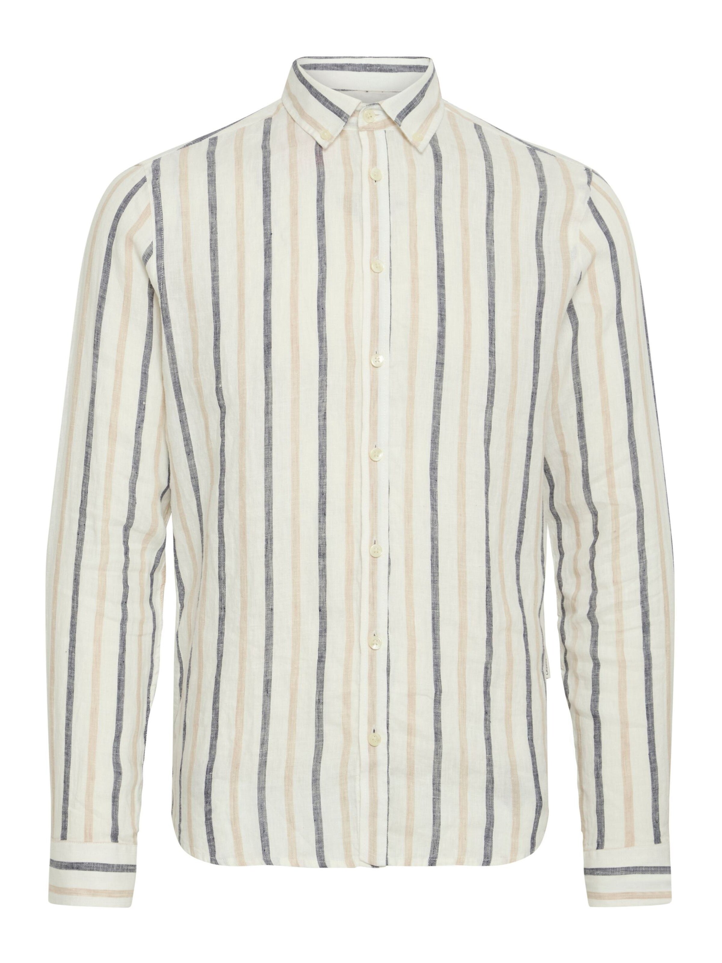 Casual Friday - Camisa ' CFDYLAN striped ' em bege: frente