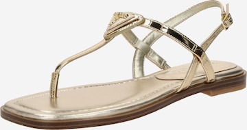GUESS T-Bar Sandals 'Rainey' in Gold: front