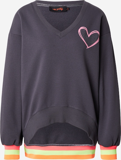 Megztinis be užsegimo 'Heart Kiss Love' iš miss goodlife, spalva – antracito spalva / obuolių spalva / oranžinė / eozino spalva, Prekių apžvalga