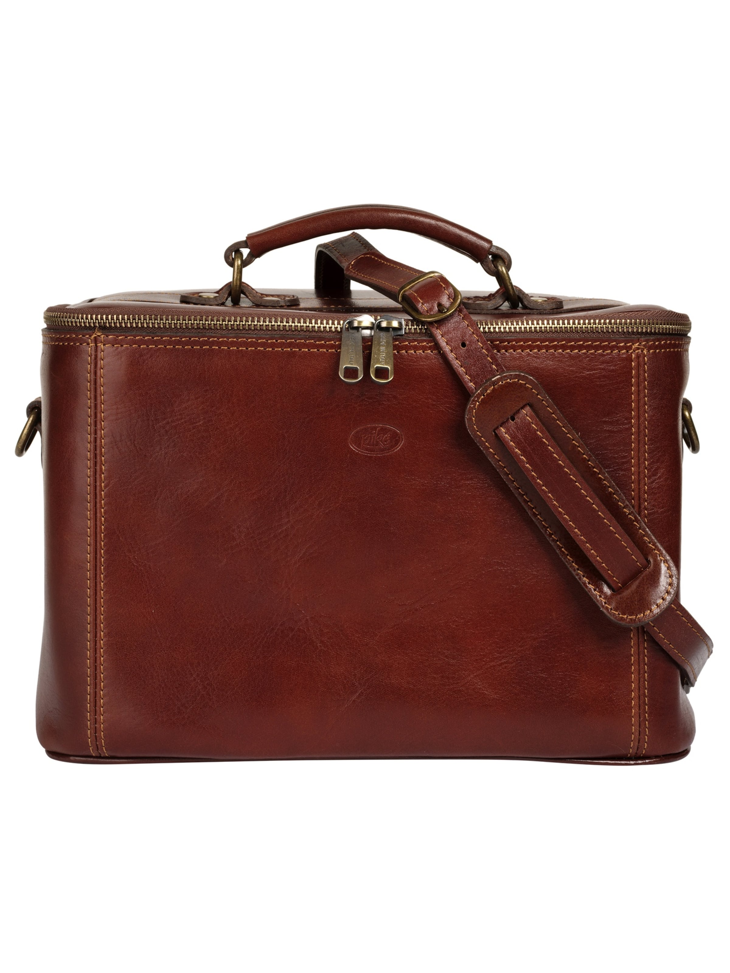 Trousse de maquillage piké en marron : devant