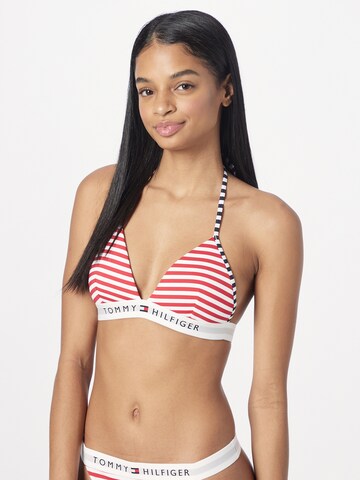 TOMMY HILFIGER Triangle Bikini Top in Red: front