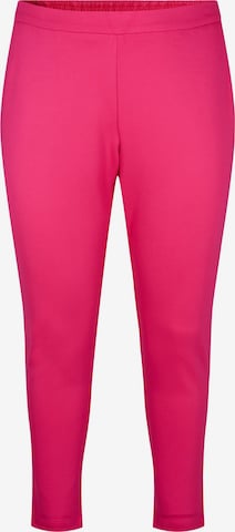 Zizzi Slimfit Broek 'JMADDIE' in Roze: voorkant