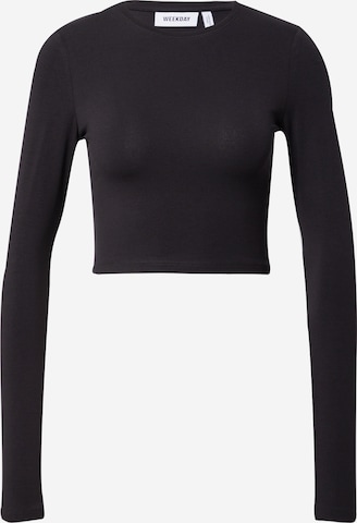 WEEKDAY Shirt in Black: front