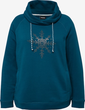 Sweat-shirt Ulla Popken en bleu : devant