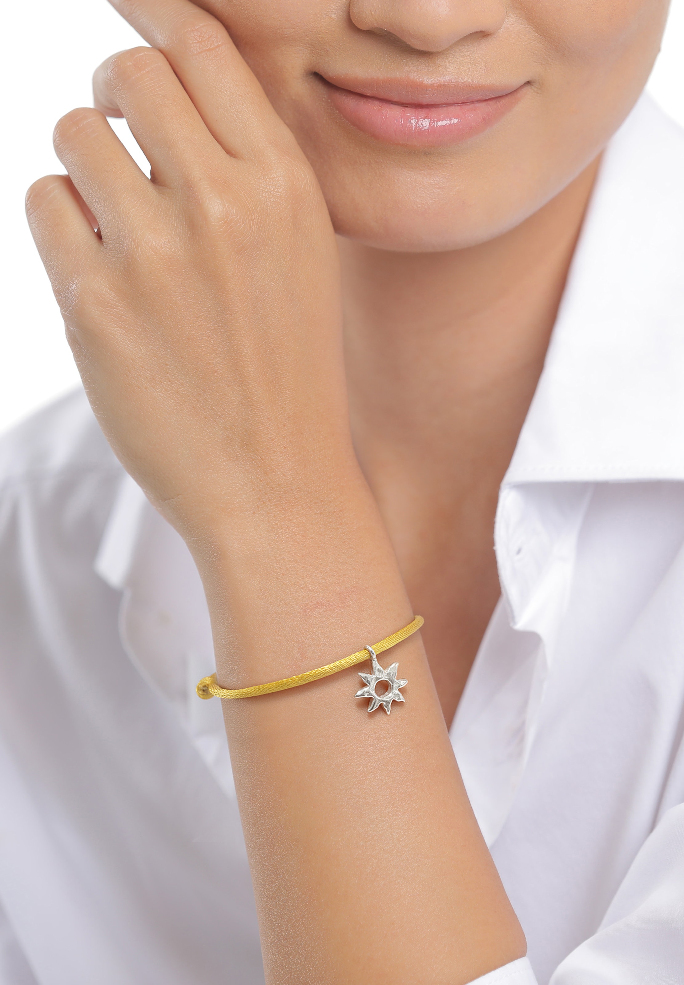 ELLI Bracelet 'Satin Sun' in Silver: front