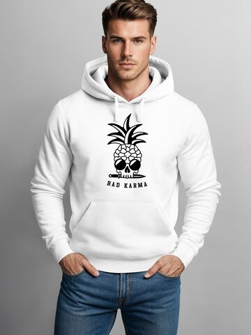 Neverless Sweatshirt 'Bad Karma Skull' in White