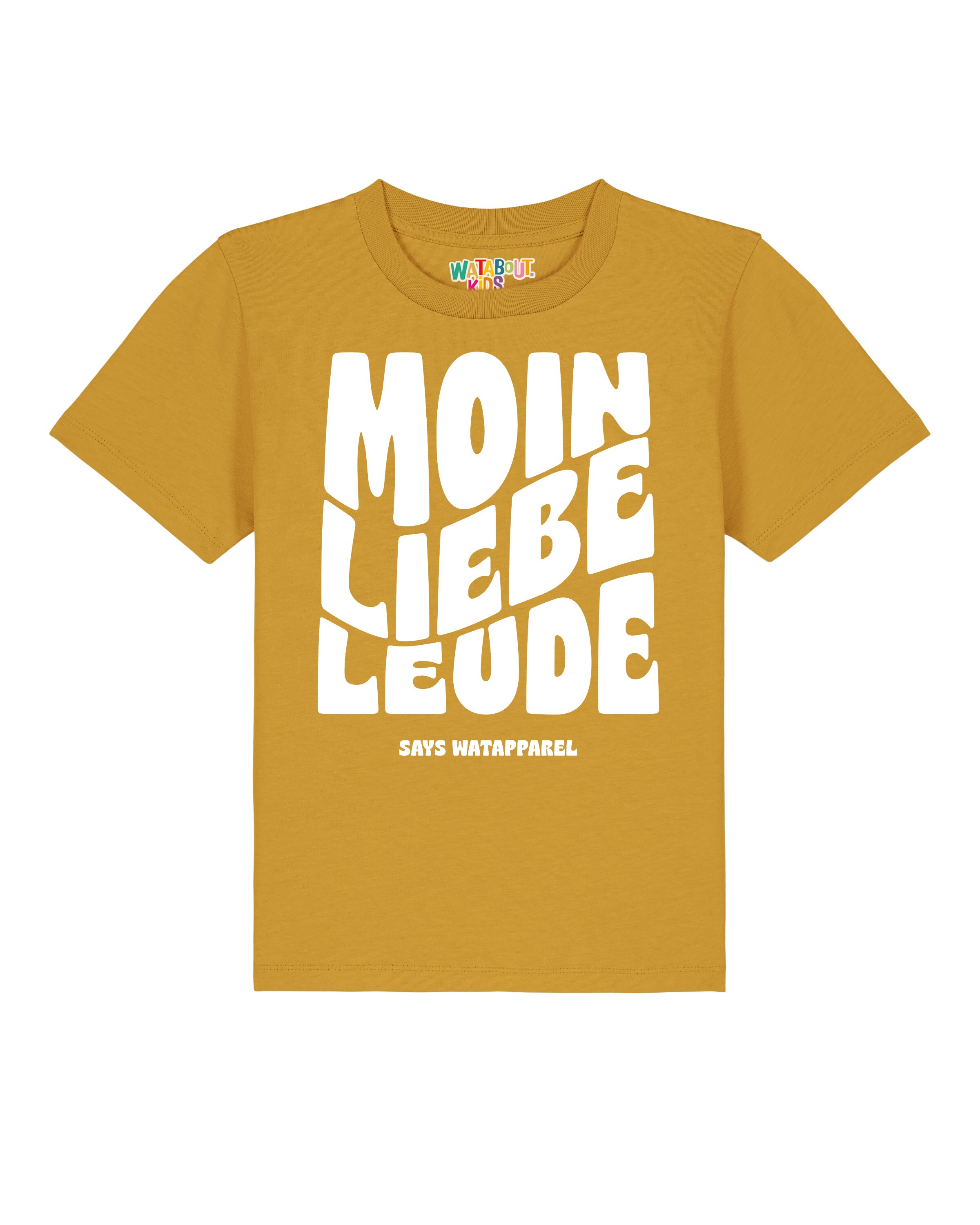 T-Shirt 'Moin liebe Leude' watabout.kids en jaune : devant
