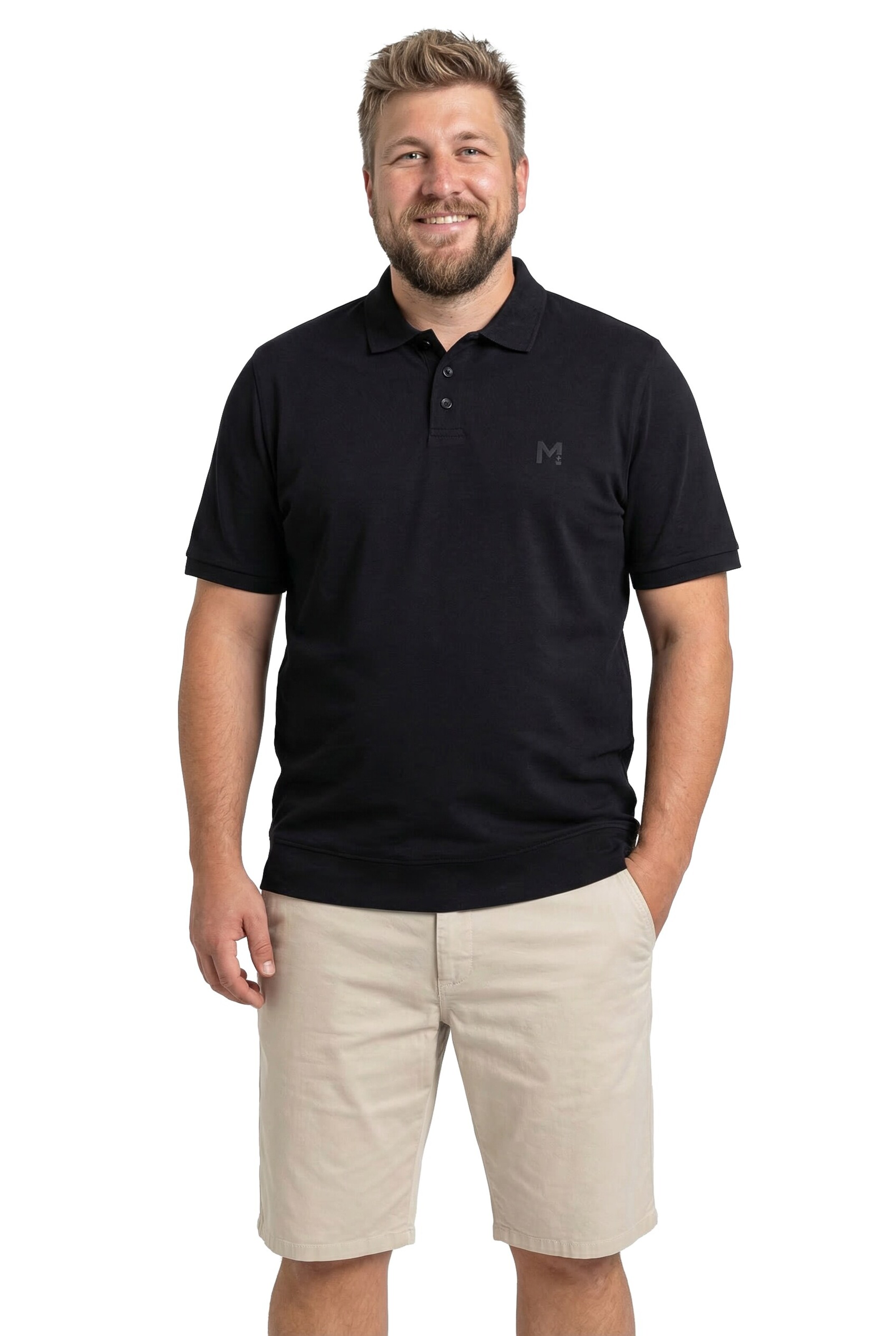 Men Plus Shirt in Zwart: voorkant