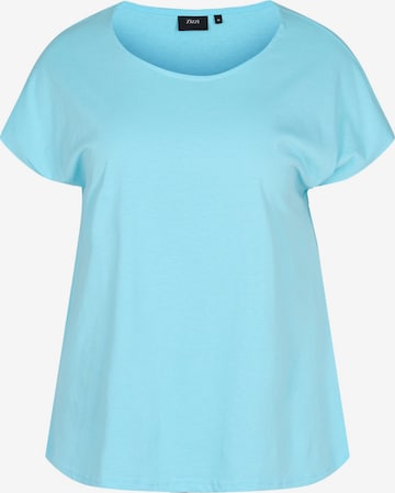 Zizzi Shirt 'Mkatja' in Blauw: voorkant
