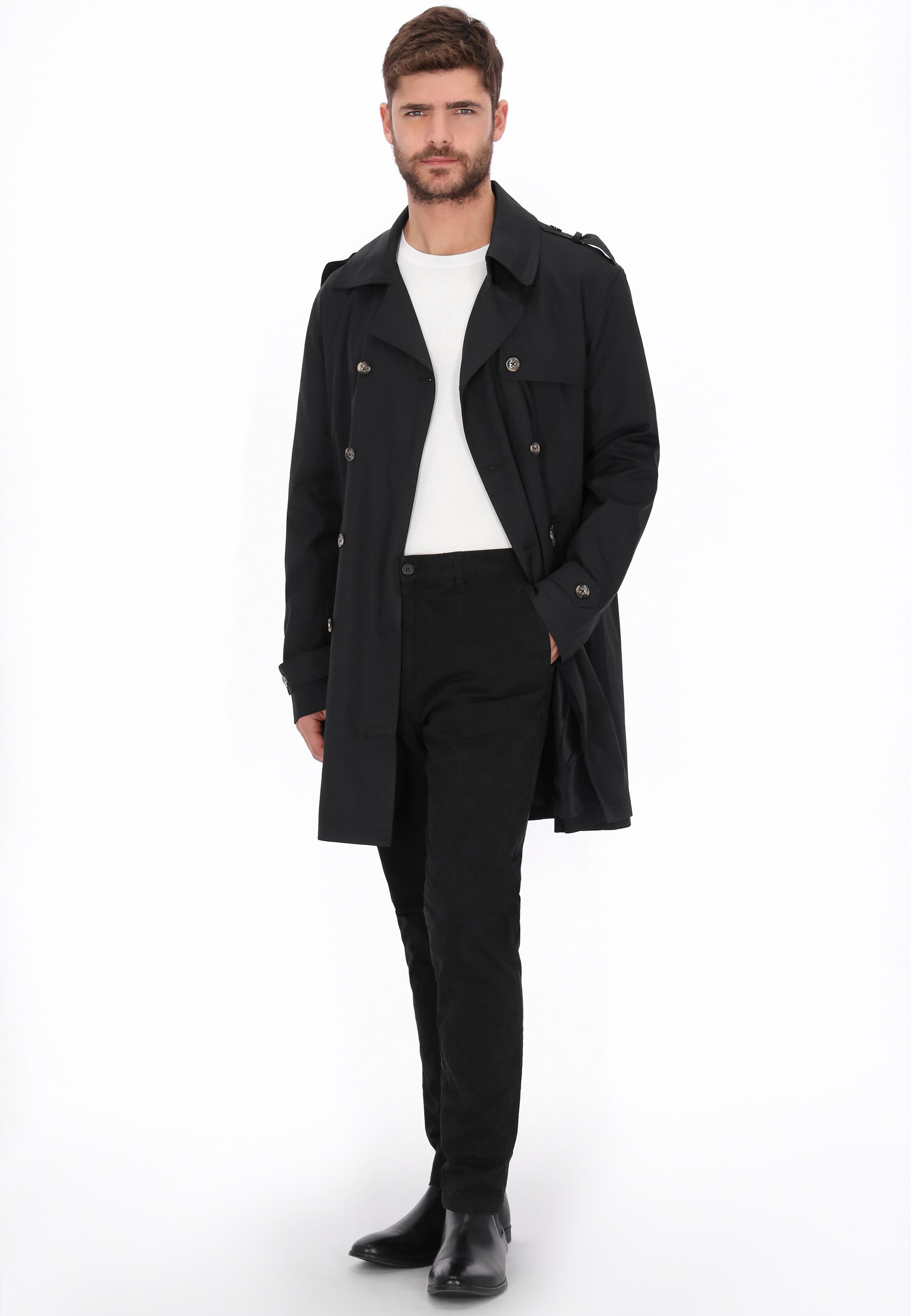 Manteau mi-saison 'Classic' DreiMaster Klassik en noir