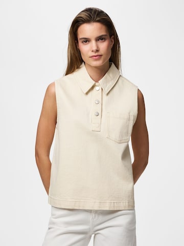 PIECES Blouse 'PCGrace' in Beige: voorkant