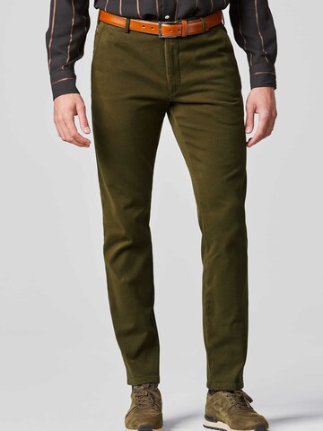 MEYER Regular Chino in Groen: voorkant