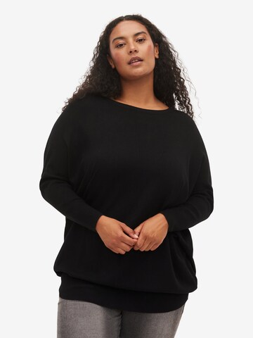 Zizzi Pullover 'CARRIE' in Schwarz: predná strana