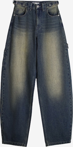 Bershka Wide leg Jeans in Blue: front