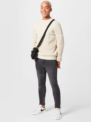 Only & Sons Pullover 'ONSSTRUCTURE LIFE CREW KNIT' in Beige