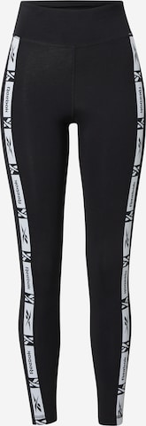 Skinny Pantalon de sport Reebok en noir : devant