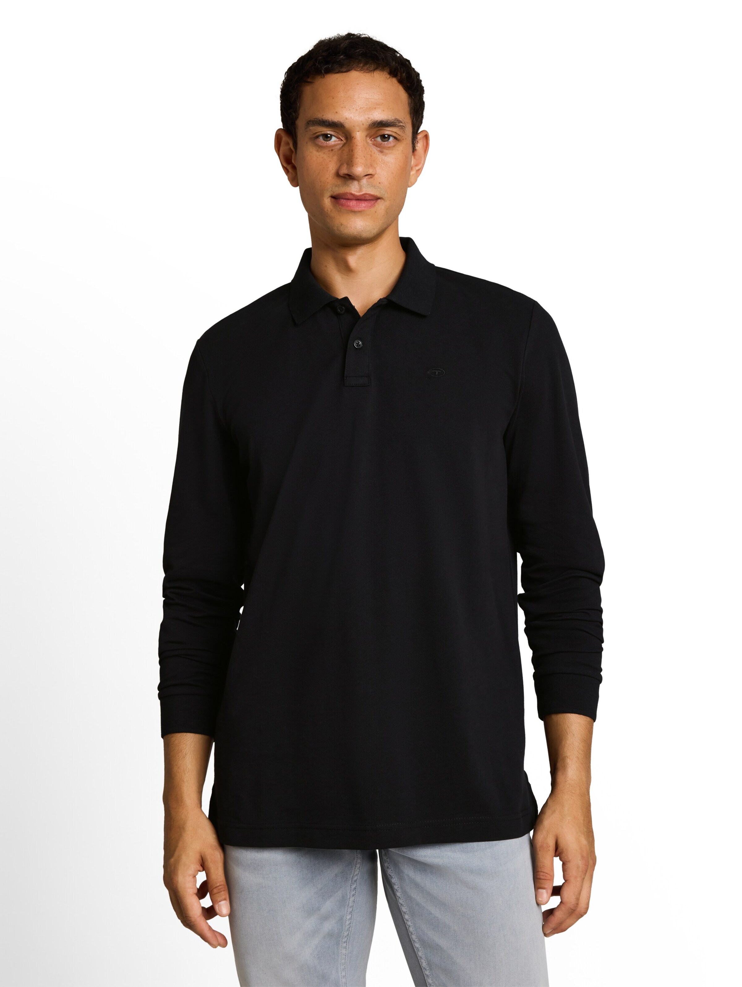 TOM TAILOR Poloshirt in Schwarz: Vorderseite