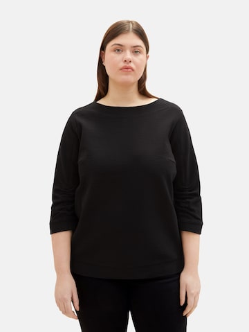 Tom Tailor Women + Sweatshirt in Black: front