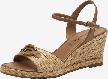 Sandales à lanières Tamaris en beige : devant